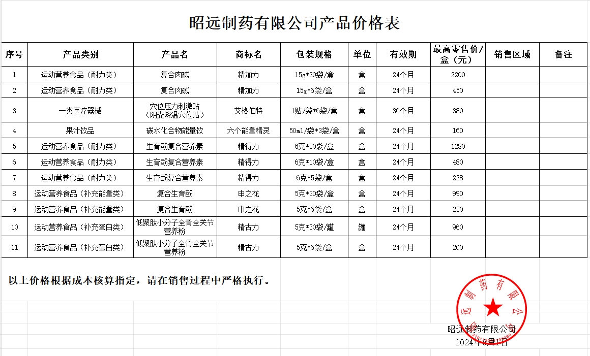 昭遠(yuǎn)公司價(jià)格表.png